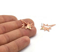 Copper North Star Earring, 4 Raw Copper Pole Star Stud Earrings (27x22x0.80mm) M02788 A5900