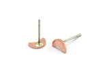 Copper Circle Earring, 12 Raw Copper Tiny Pizza Slice Stud Earrings (7x4x0.80mm) M02333 A5925