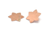 Copper Flower Earring, 2 Raw Copper Flower Stud Earrings (28x25x0.80mm) M02771 A5924