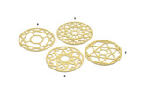Brass Round Charm, Raw Brass Ethnic Motif Round Charm, Pendant Findings, Hanging Wall Decors, Tree Of Life (50x0.60mm) A5719