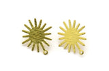 Brass Sun Earring, 12 Textured Raw Brass Sun Stud Earrings With 1 Loop, Findings (24x22x0.40mm) A1897 A5327