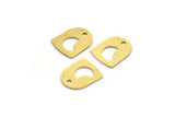 Brass D Shaped Charm, 24 Raw Brass D Shaped Charms With 1 Hole, Crescent Moon Charms, Moon Findings (12x9.5x0.60mm) A6139