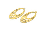 Brass Oval Charm, 8 Raw Brass Oval Charms With 1 Loop, Earring Charms (35x17x0.60mm) A6127