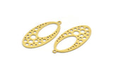 Brass Oval Charm, 8 Raw Brass Oval Charms With 1 Loop, Earring Charms (35x17x0.60mm) A6127