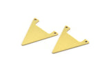 Brass Triangle Charm, 10 Raw Brass Triangle Charms With 2 Holes (24x22x0.80mm) A6140