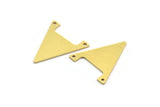 Brass Triangle Charm, 10 Raw Brass Triangle Charms With 2 Holes (24x22x0.80mm) A6140