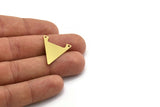 Brass Triangle Charm, 10 Raw Brass Triangle Charms With 2 Holes (24x22x0.80mm) A6140