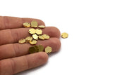 Brass Hexagon Charm, 24 Raw Brass Hexagon Charms With 1 Hole (9x8x1mm) A6142