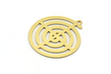 Brass Spiral Charm, 6 Raw Brass Spiral Charms With 1 Loop, Charm Pendants (28x26x0.60mm) A6114