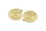 Brass Spiral Charm, 6 Raw Brass Spiral Charms With 1 Loop, Charm Pendants (28x26x0.60mm) A6114