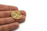 Brass Spiral Charm, 6 Raw Brass Spiral Charms With 1 Loop, Charm Pendants (28x26x0.60mm) A6114