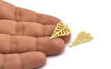 Brass Leaf Charm, 12 Raw Brass Leaf Charms With 1 Loop, Charm Pendants (26x14x0.60mm) A5868
