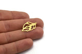 Brass Leaf Charm, 12 Raw Brass Leaf Charms With 1 Loop, Charm Pendants (28x16x0.60mm) A6144