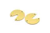 Brass Stamping Tag, 8 Raw Brass Round Charms With 3 Holes, Connectors (20x21x0.80mm) A6141