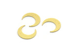 Brass Moon Blank, 50 Raw Brass Crescent Moon Blanks, Brass Blanks (12x3.5x0.60mm) A6118