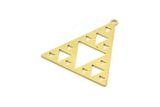 Brass Triangle Charm, 8 Raw Brass Triangle Shaped Charms With 1 Loop (29.5x27x0.60mm) A6117