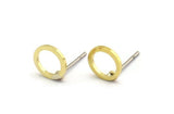 Brass Circle Earring, 12 Raw Brass Circle Stud Earrings (8x0.80mm) A2575 A6052