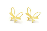 Brass Butterfly Earring, 8 Raw Brass Butterfly Shaped Stud Earrings (22x27x0.80mm) A4936 A6057