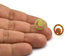 Pirinç Ay Küpe, 1 Delikli 8 Ham Pirinç Hilal Küpe (13x0,80 mm) A3444 A6084