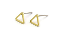 Brass Triangle Earring, 12 Raw Brass Open Triangle Stud Earrings (8x0.8mm) D0276 A6011