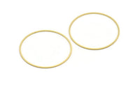 57mm Circle Connectors - 10 Raw Brass Circle Connectors (57x1.3x1mm) A6098