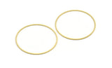 57mm Circle Connectors - 10 Raw Brass Circle Connectors (57x1.3x1mm) A6098