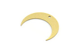 Brass Moon Charm, 12 Raw Brass Crescent Moon Charms With 1 Hole (23x5.5x0.60mm) A5725