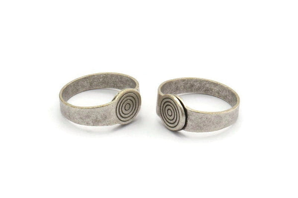 Gümüş Yüzük Ayarı, 4 Antik Gümüş Kaplama Pirinç Ayarlanabilir Yüzük Ayarı (18-19 mm) Mn51 Q0500