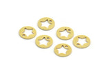 Brass Star Charm, 50 Raw Brass Star Charms With 1 Hole, Charm Pendants (10x0.80mm) A5709