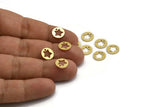 Brass Star Charm, 50 Raw Brass Star Charms With 1 Hole, Charm Pendants (10x0.80mm) A5709