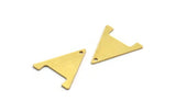 Brass Triangle Charm, 8 Raw Brass Triangle Charms With 1 Hole (25x22x0.80mm) A5645
