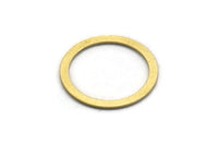 18mm Circle Connectors, 12 Raw Brass Circle Connectors (24x2x0.80mm) A5676