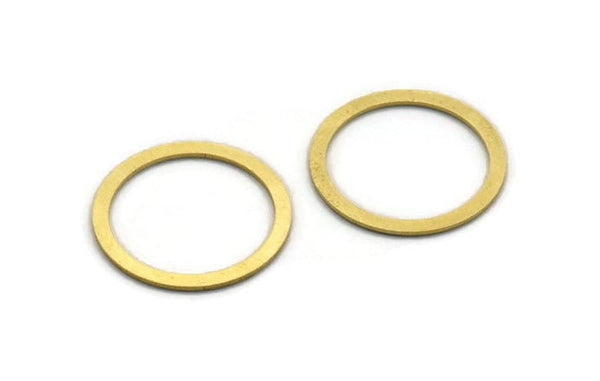 18mm Circle Connectors, 12 Raw Brass Circle Connectors (24x2x0.80mm) A5676