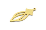 Brass Marquise Charm, 12 Raw Brass Marquise Charms With 1 Loop, Earrings, Pendants (30x11x0.80mm) A5701