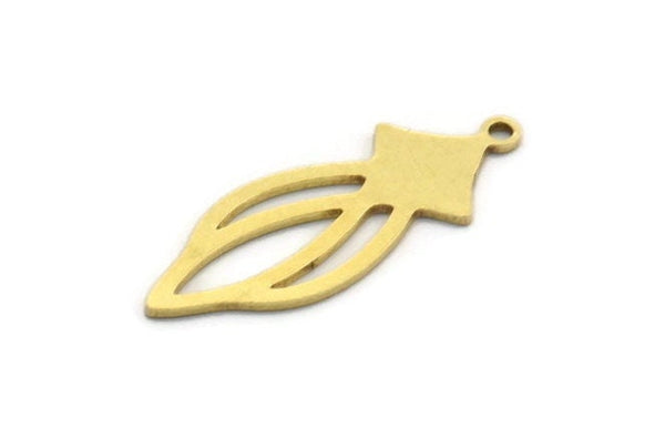 Brass Marquise Charm, 12 Raw Brass Marquise Charms With 1 Loop, Earrings, Pendants (30x11x0.80mm) A5701