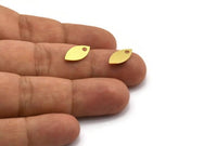 Brass Marquise Charm, 24 Raw Brass Oval Shaped Charms With 1 Hole (15x7x0.60mm) A6112