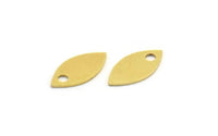 Brass Marquise Charm, 24 Raw Brass Oval Shaped Charms With 1 Hole (15x7x0.60mm) A6112