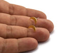Brass Moon Earring, 12 Raw Brass Crescent Moon Shaped Stud Earrings (9.5x3x0.80mm) A6091