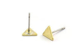 Brass Triangle Earring, 8 Raw Brass Triangle Stud Earrings (6x7x0.60mm) A6061