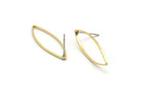 Brass Marquise Earring, 12 Raw Brass Marquise Stud Earrings (9x28x0.5mm) D0043 A6034