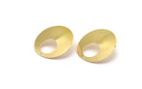 Brass Ear Hoops, 8 Raw Brass Round 1 Hole Stud Earring (32mm) D0006 A6031