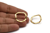 Gold Round Earring, 6 Gold Plated Brass Wavy Round Stud Earrings (26x25x0.60mm) D0715 A2205 Q0951