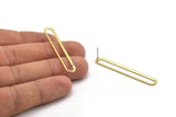Brass Oval Earring, 4 Raw Brass Oval Stud Earrings (50x7x0.80mm) M03231 A5774