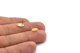 Brass Oval Earring, 12 Textured Raw Brass Oval Stud Earrings With 1 Hole (9x6x0.80mm) M02589 A5782