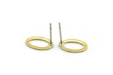 Brass Oval Earring, 12 Textured Raw Brass Oval Stud Earrings (11x8x0.80mm) M02567 A5828