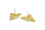Brass Bee Earring, 8 Raw Brass Bee Stud Earrings (18x13x0.30mm) F102 A5814
