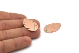 Copper Leaf Earring, 4 Raw Copper Leaf Stud Earrings (30x20x0.80mm) M01729 A5840