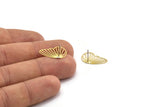 Brass Wing Earring, 8 Raw Brass Wing Stud Earrings, Findings (19x12x0.30mm) F114 A5798