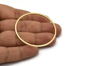 50mm Circle Connectors, 8 Raw Brass Circle Connectors (50x1.5x1mm) A6149