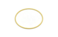 50mm Circle Connectors, 8 Raw Brass Circle Connectors (50x1.5x1mm) A6149